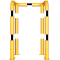 Anti-nudge hoop | double hoop | steel tube  76 mm | yellow / black | total width: 750 mm | height above ground: 1150 mm | to be fixed by plugs